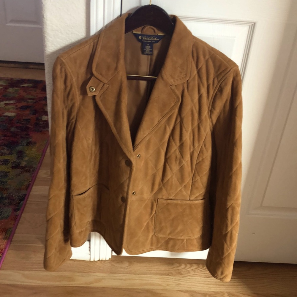 Brooks brothers quilted leather jacket size 14